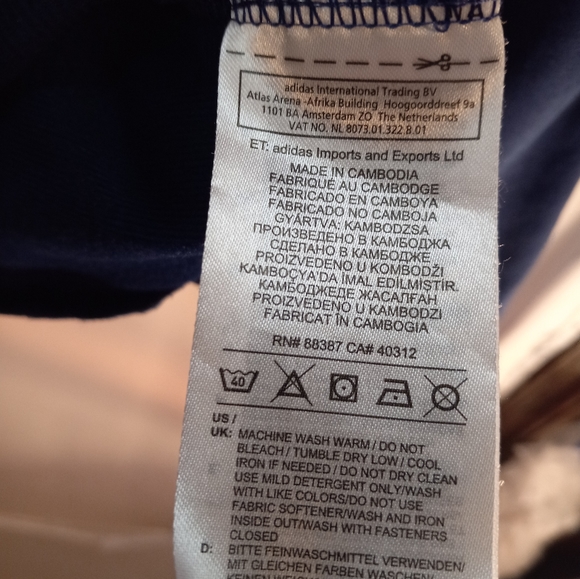 Adidas 3 Stripes Track Prime Blue Large Unisex Full Zipped Track Exercise Jacket - Picture 10 of 11